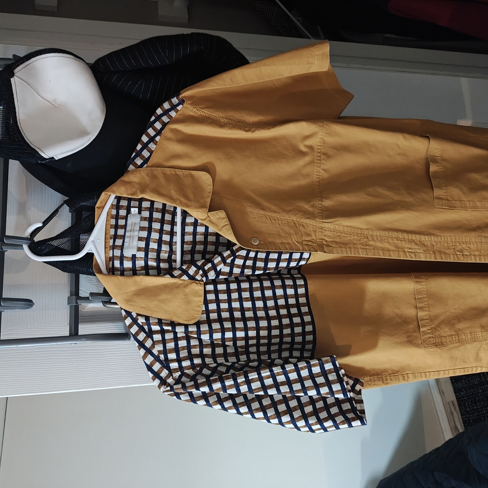 Colorful Checkered and Mustard Shirt Dress